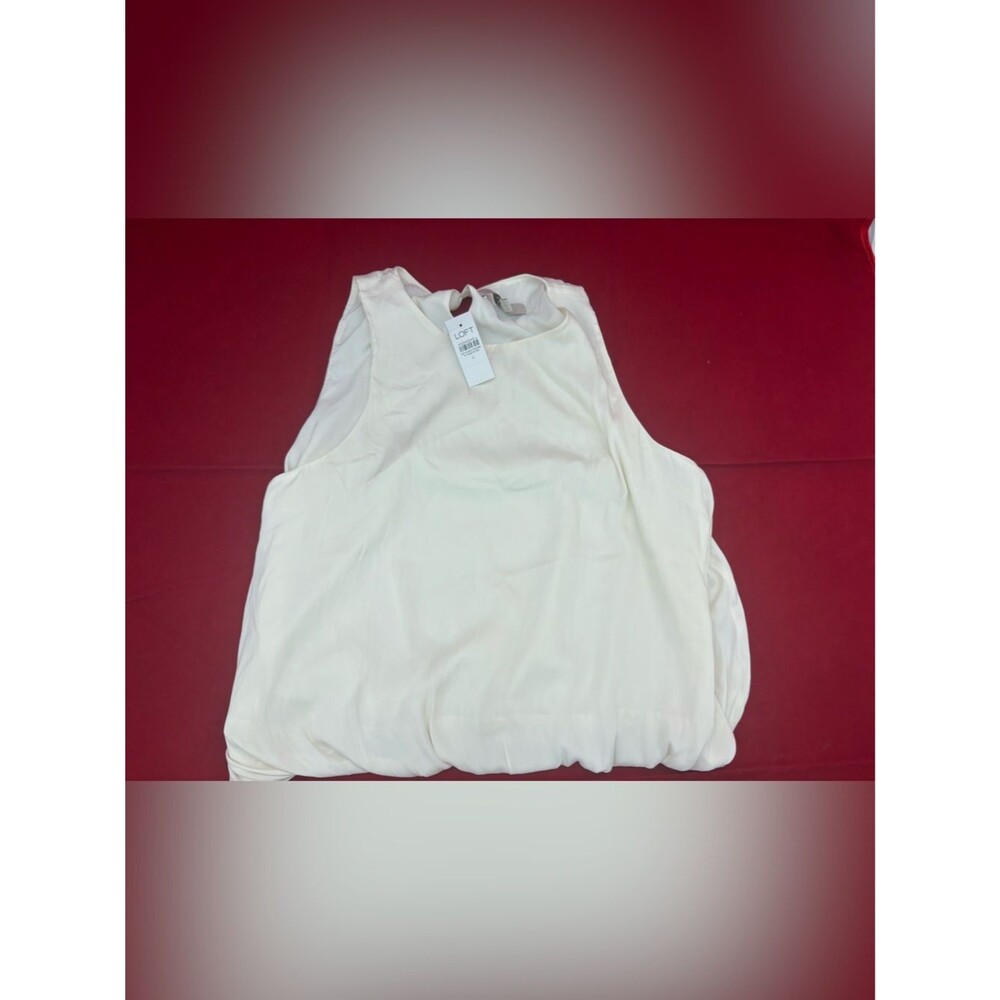 LOFT Women's Sleeveless Ivory Shell Blouse Size Large NWT Career Office Top